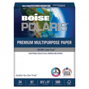 Boise POLARIS Premium Multipurpose Paper, 8 1/2 x 11, 24lb, White, 5000/CT CASPOL2411 POL-2411