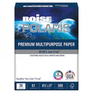 Boise POLARIS Premium Multipurpose Paper, 8 1/2 x 11, 20lb, White, 5000/CT CASPOL8511 POL-8511