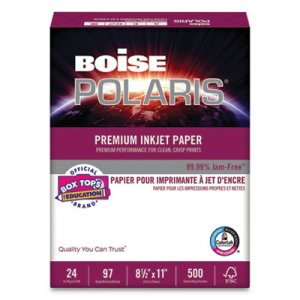 Boise POLARIS Premium Inkjet Paper, 97 Bright, 24lb, 8 1/2 x 11, White CASPP9624 PP9624