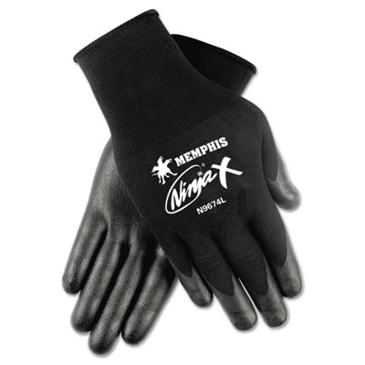 Memphis Ninja x Bi-Polymer Coated Gloves, Small, Black, Pair N9674S CRWN9674S