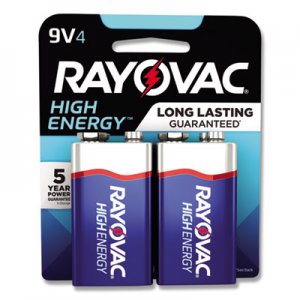 Rayovac High Energy Premium Alkaline Battery, 9V, 4/Pack RAYA16044TK A16044TK