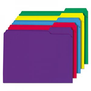 Genpak Reinforced Top-Tab File Folders, 1/3-Cut, 2-Ply, Letter, Assorted, 100/BX UNV16166