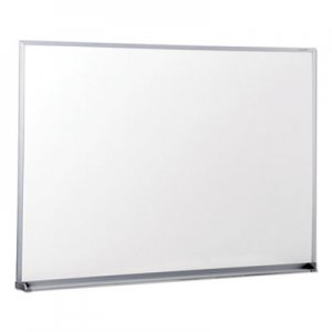 Genpak Dry Erase Board, Melamine, 48 x 36, Satin-Finished Aluminum Frame UNV43624
