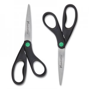 Westcott KleenEarth Recycled Scissors, 8" Long, Black, 2/Pack ACM15179 15179