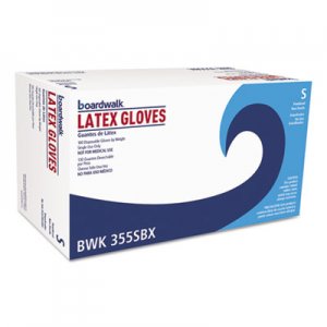 Boardwalk General Purpose Powdered Latex Gloves, Small, Clear, 100/Box BWK355SBX