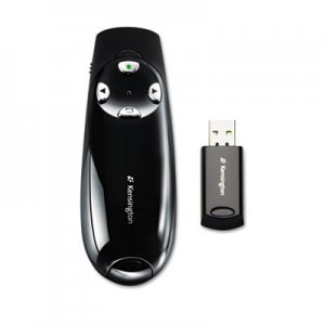 Kensington Wireless Presenter Pro with Green Laser Pointer, Class 2, Black KMW72353 K72353US