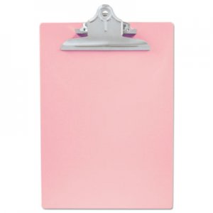 Saunders Recycled Plastic Clipboard with Ruler Edge, 1" Clip Cap, 8 1/2 x 12 Sheets, Pink SAU21800 21800