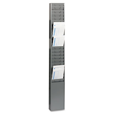 SteelMaster Steel Time Card Rack with Fixed 4-1/2" x 5" Pockets MMF270R1TCRGY 270R1TCRGY