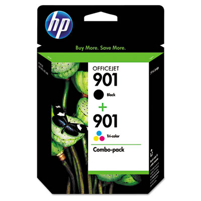 HP 901, 2-pack Black/Tri-color Original Ink Cartridges CN069FN HEWCN069FN