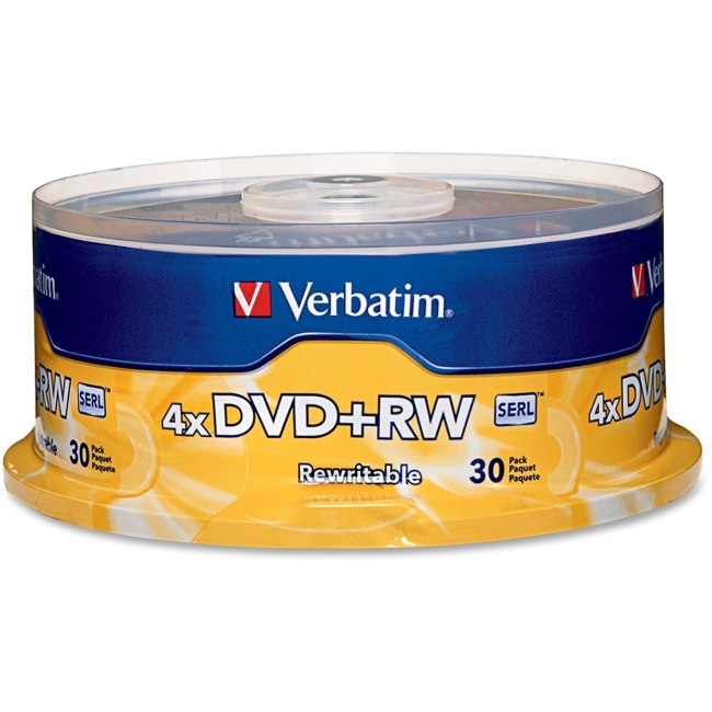 Verbatim DVD+RW 4.7GB 4x 30pk Spindle 94834