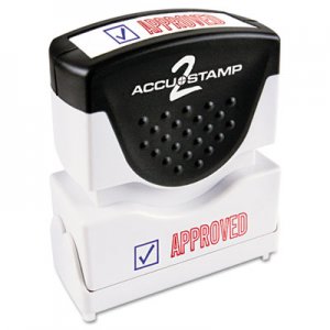 ACCUSTAMP2 Pre-Inked Shutter Stamp with Microban, Red/Blue, APPROVED, 1 5/8 x 1/2 COS035525 035525