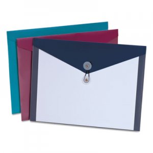 Pendaflex Poly Booklet Envelope, Side Opening, 12 1/2 x 9 1/4, 3 Colors, 4/Pack PFX90016 90016