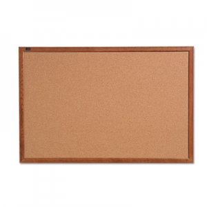 Quartet Cork Bulletin Board, 36 x 24, Oak Finish Frame QRT85223 85223B