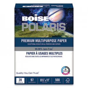 Boise POLARIS Premium Multipurpose Paper, 8 1/2 x 11, 28lb, White, 3000 Sheets/Carton CASPOL2811 POL-2811