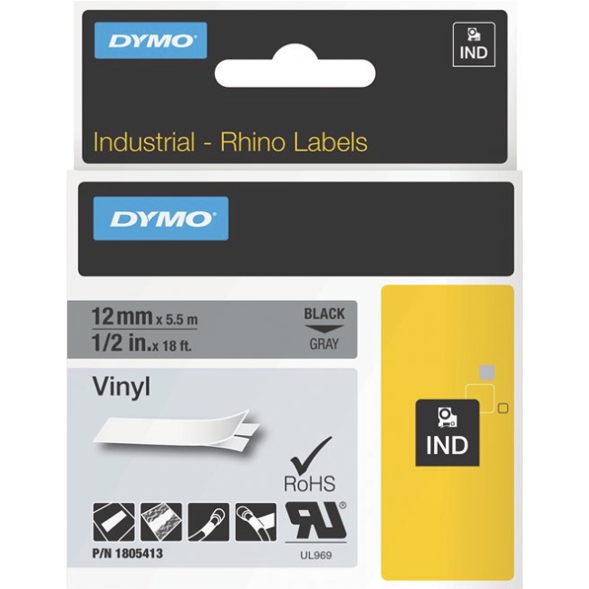 Dymo Black on Gray Color Coded Label 1805413