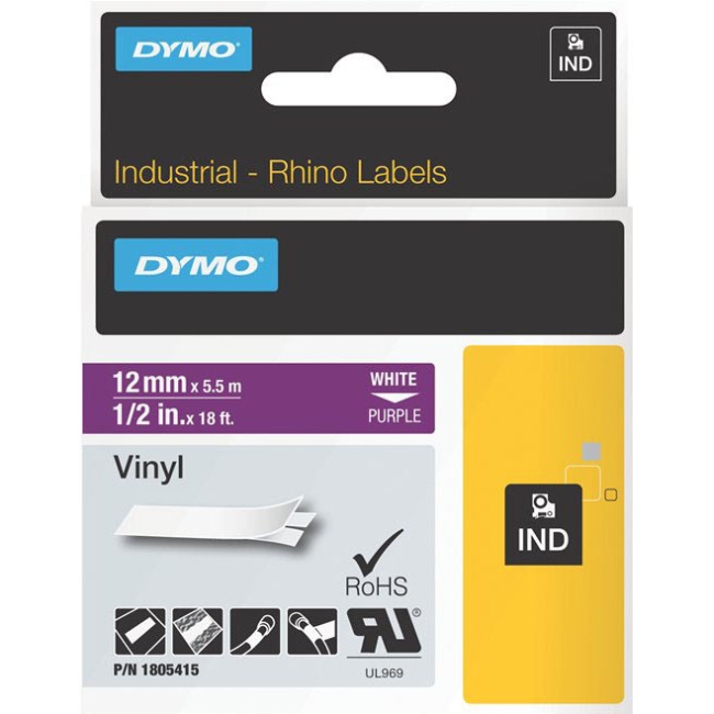 Dymo White on Purple Color Coded Label 1805415