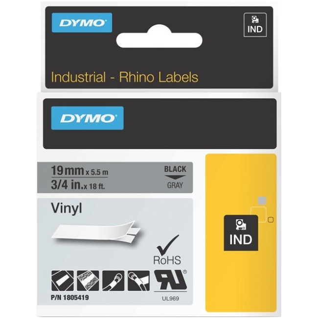 Dymo Black on Gray Color Coded Label 1805419