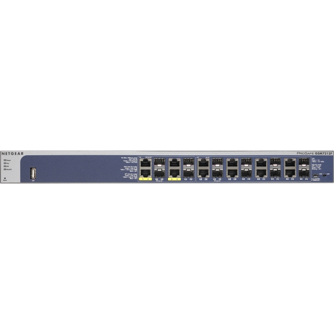 Netgear ProSafe GSM7212P Ethernet Switch GSM7212F-100NES GSM7212F
