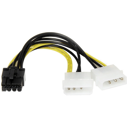 StarTech.com 6in LP4 to 8 Pin PCI Express Video Card Power Cable Adapter LP4PCIEX8ADP