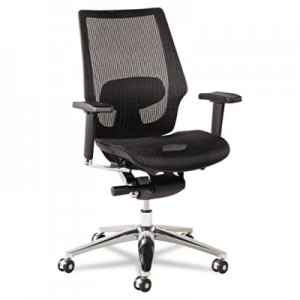 Alera K8 Series Ergonomic Multifunction Mesh Chair, Aluminum Base/Frame, Black ALEKE4218