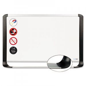 MasterVision Porcelain Magnetic Dry Erase Board, 29.5 x 48, White/Silver BVCMVI050401 MVI050401
