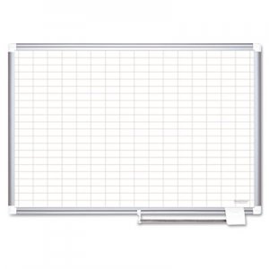 MasterVision Grid Planning Board, 1 x 2 Grid, 72 x 48, White/Silver BVCMA2792830 MA2792830