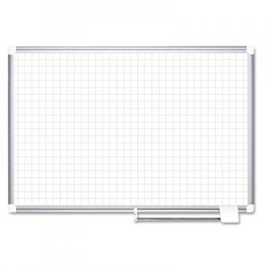 MasterVision Grid Planning Board, 1" Grid, 72 x 48, White/Silver BVCMA2747830 MA2747830