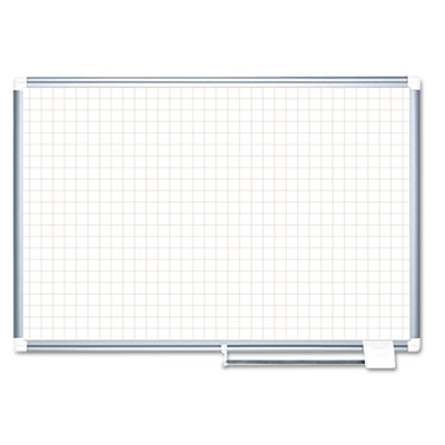 MasterVision Grid Planning Board, 1" Grid, 48 x 36, White/Silver BVCMA0547830 MA0547830