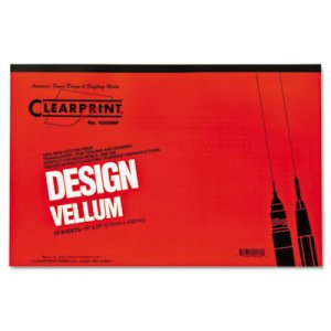 Clearprint Design Vellum Paper, 16lb, White, 11 x 17, 50 Sheets/Pad CLE10001416 10001416