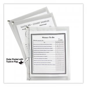 C-Line Zip n Go Reusable Envelope w/Outer Pocket, 13 x 10, Clear, 3/Pack CLI48117 48117