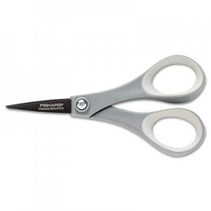 Fiskars Recycled Everyday Titanium Softgrip Scissors, 5" Length, Orange/Gray FSK01005411 154110-1001