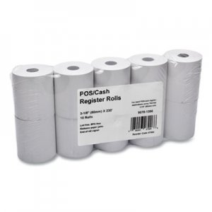 PM Company Single Ply Thermal Cash Register/POS Rolls, 3 1/8" x 230 ft., White, 10/Pk PMC07906 07906