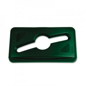 Rubbermaid Commercial Slim Jim Single Stream Recycling Top for Slim Jim Containers, Dark Green RCP1788373EA 1788373