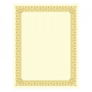 Southworth Premium Certificates, Ivory , Fleur Gold Foil Border, 66 lb, 8.5 x 11, 15/Pack SOUCTP1V CTP1V