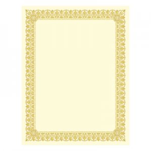 Southworth Premium Certificates, Ivory , Fleur Gold Foil Border, 66 lb, 8.5 x 11, 15/Pack SOUCTP1V CTP1V