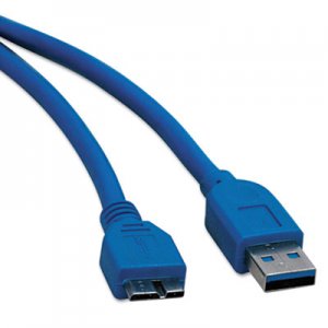 Tripp Lite USB 3.0 Device Cable, USB 3.0 A/USB 3.0 Micro-B, 3 ft, Blue TRPU326003