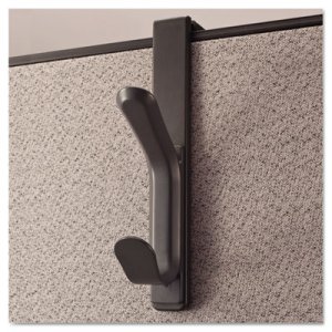 Genpak Recycled Cubicle Double Coat Hook, Plastic, Charcoal UNV08607