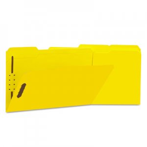 Genpak Deluxe Reinforced Top Tab Folders, 2 Fasteners, 1/3 Tab, Legal, Yellow, 50/Box UNV13528