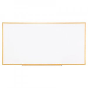 Genpak Dry-Erase Board, Melamine, 96 x 48, White, Oak-Finished Frame UNV43620