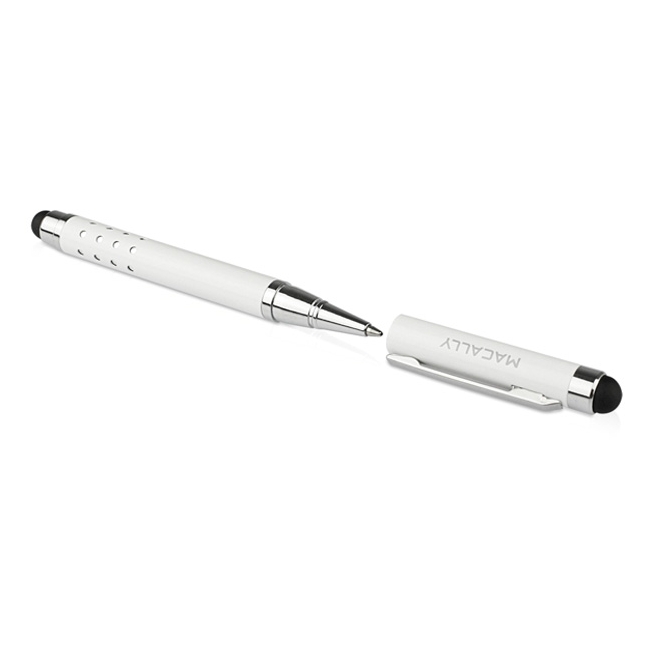 Macally Dual Size Tip Stylus with Ink Pen (White) PENPALDUOW