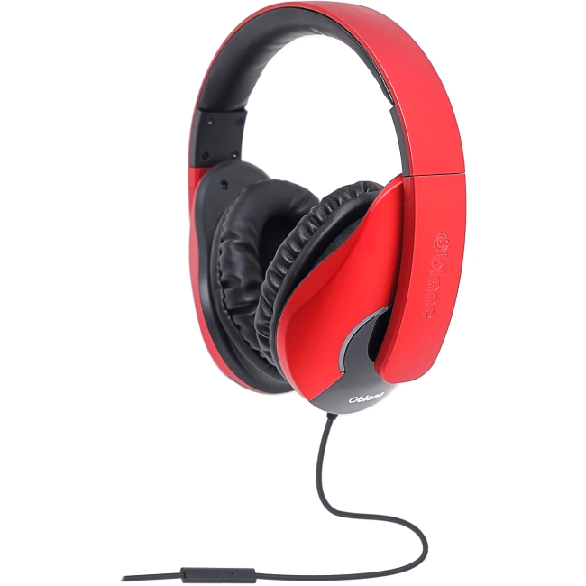 SYBA Multimedia Oblanc Shell (Red/Black) Stereo Headphone w/In-line Microphone OG-AUD63047