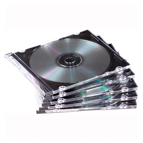 Fellowes NEATO Slim Jewel Cases - Clear/Black, 50 pack 98330