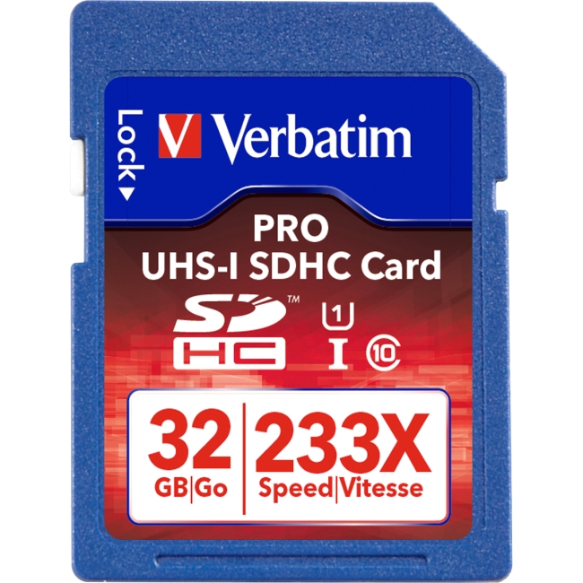 Verbatim 32GB PRO 233X SDHC UHS-1 Memory Card 44032