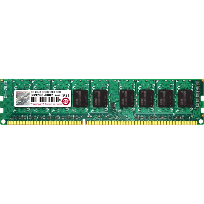 Transcend 8GB DDR3 Memory 240Pin Long-DIMM DDR3-1600 ECC Unbuffer Memory TS1GLK72V6H