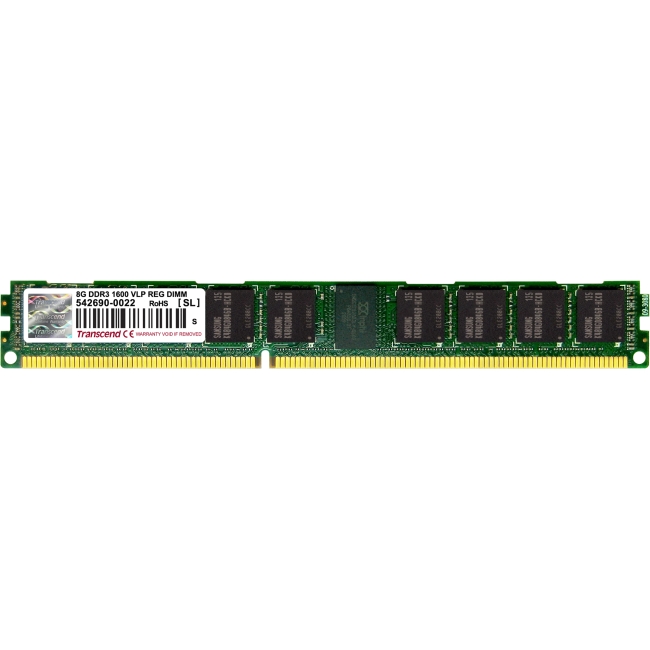 Transcend 8GB DDR3 Memory 240Pin Long-DIMM DDR3-1600 ECC Registered Memory TS1GKR72V6HL