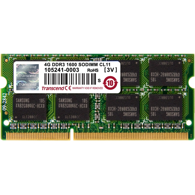 Transcend 4GB DDR3 1600 SO-DIMM CL11 2Rx8 TS512MSK64V6N