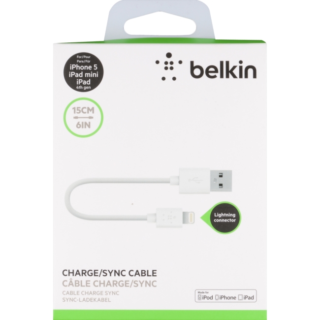 Belkin Sync/Charge Lightning/USB Data Transfer Cable F8J023bt06INBLK