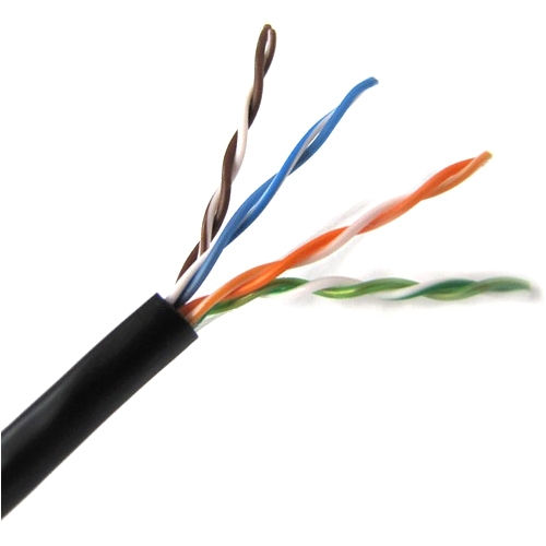 Weltron 1000ft Cat5E UTP 350MHz Stranded PVC CMR Cable - Black T2404L5EPA-BK