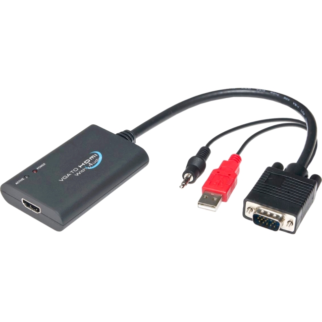 SYBA Multimedia VGA to HDMI Converter with Audio Support, up to 1920 x 1080 Output Resolution SY-ADA31025