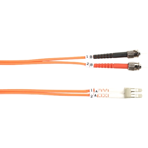 Black Box 62.5-Micron Multimode Value Line Patch Cable, ST-LC, 2-m (6.5-ft.) FO625-002M-STLC